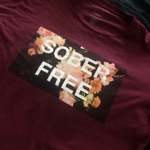 “Sober Free” Floral graphic Tee